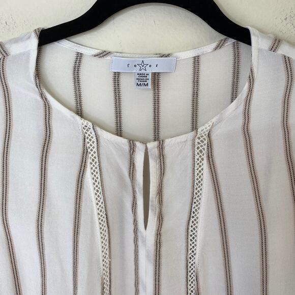 Fever white striped boho peasant blouse - Picture 6 of 9